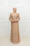 Lizbon Ful Taşlı Soho Kumaş Çan Model Tesettür Abiye Gold Gold