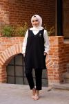 Linda Üçlü Süveter Takım Siyah Siyah