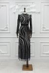Sevgi Karma Boncuk Taş İşlemeli Kalem Tesettür Abiye Siyah Siyah