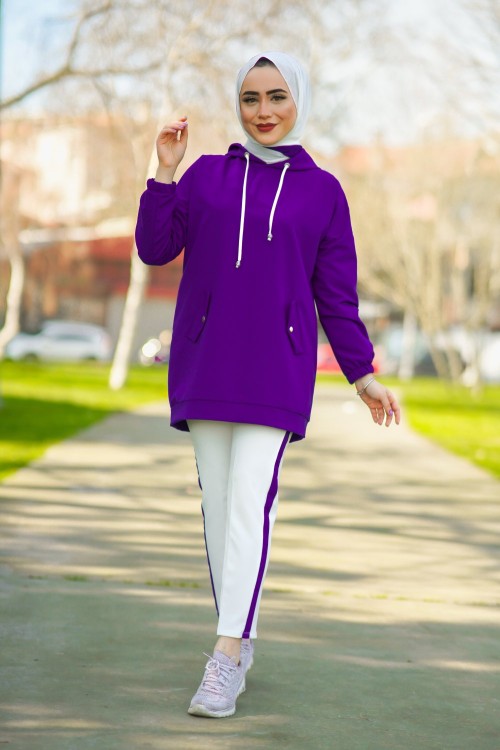 Bahar Kadın Mevsimlik Spor İkili Takım  Mor Mor