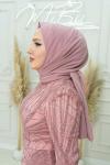 Işıltı Pul Kabartma Simli Kloş Abiye Pembe Pembe