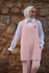 Linda Üçlü Süveter Takım Pembe Pembe