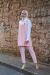 Linda Üçlü Süveter Takım Pembe Pembe